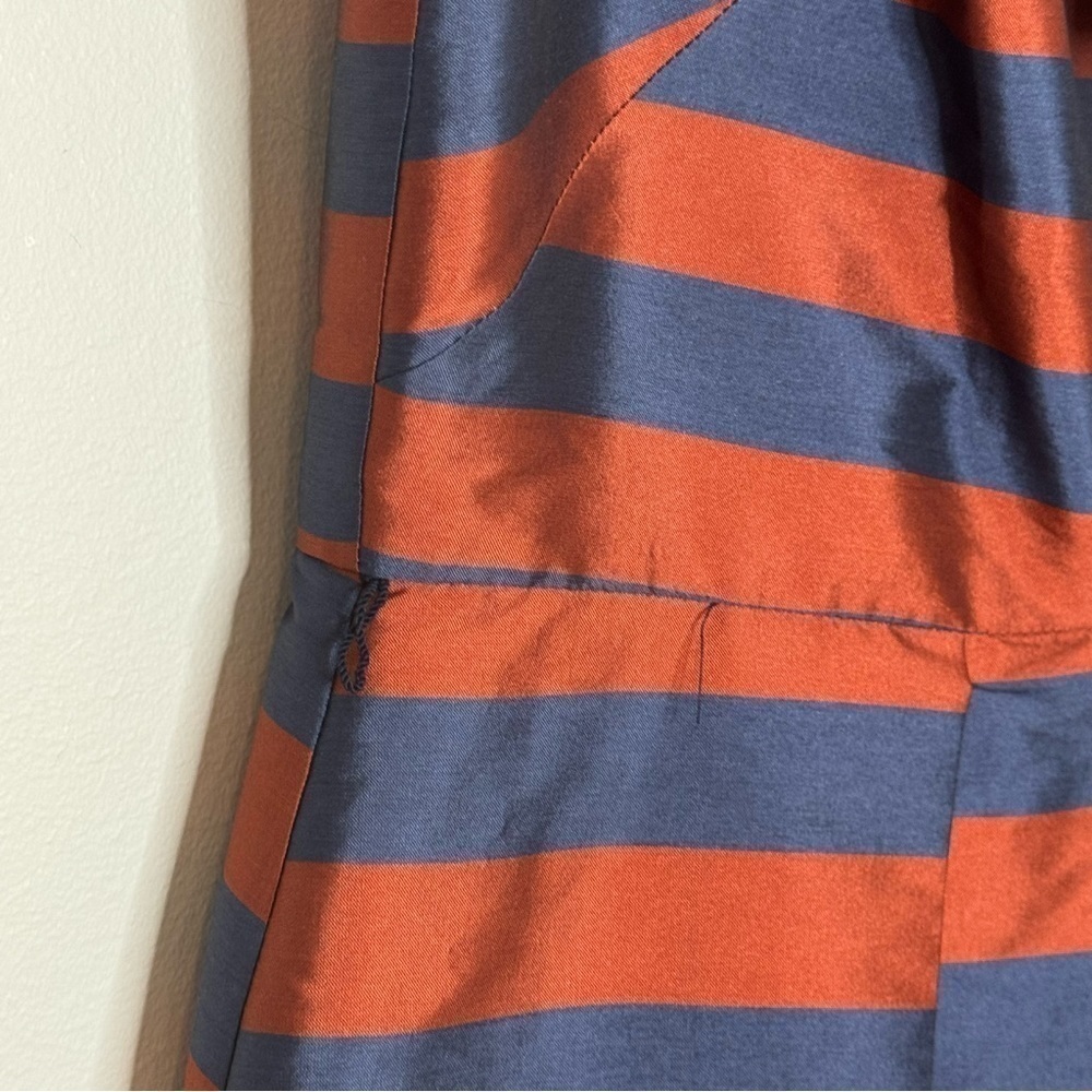 NWT Eva Franco Anthropologie Striped Bow Fit and Flair Cocktail Dress Size 6 - Picture 8 of 9